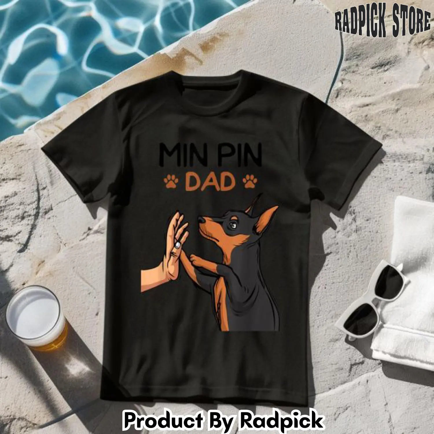 Min pin dad dog father tshirt rp2644025